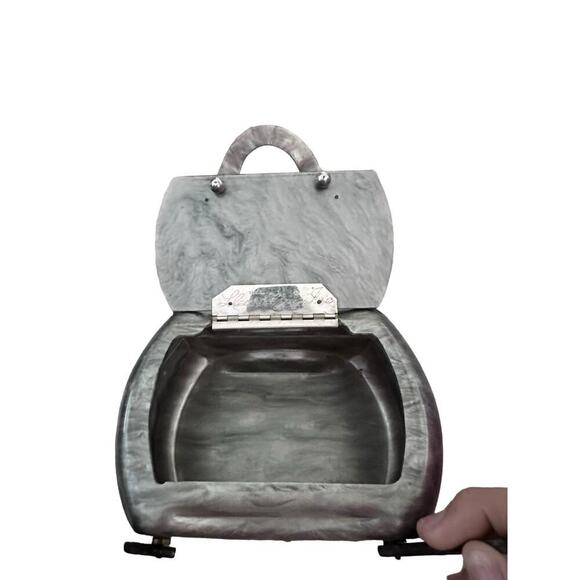 Llewellyn Vintage 1950'S Gray Lucite Box Purse - Picture 7 of 10